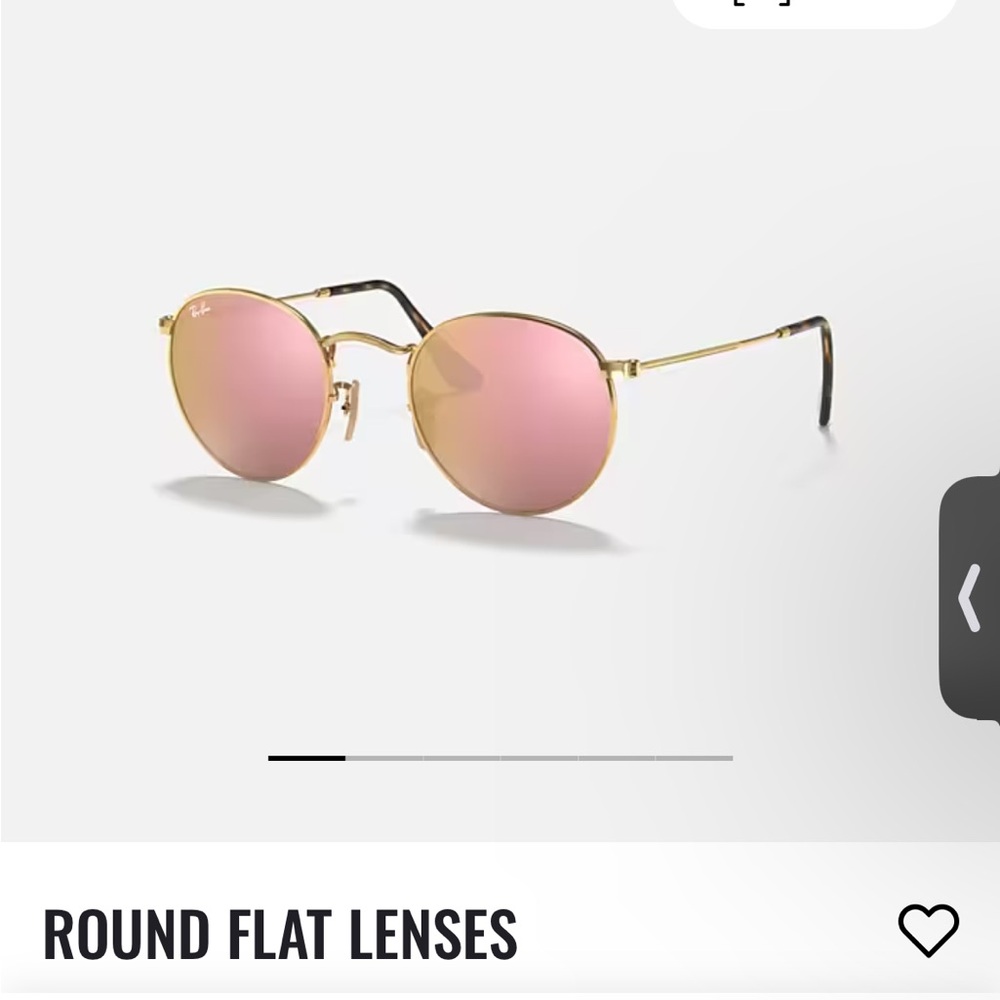 Ray-Ban Gold and Pink Round Sunglasses